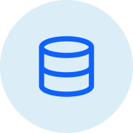 Developer - Database Administrators A blue icon showing a round cylinder shape